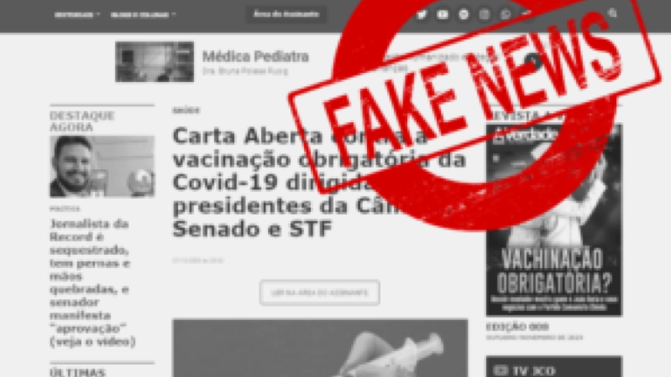 É FALSA carta de cientistas contra vacinação
